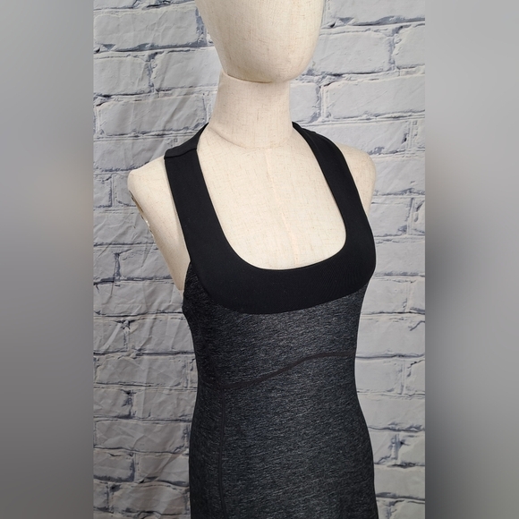 lululemon athletica Women's Tank  Top Mesh Back Black Gray Yoga Size 6 US - - Picture 2 of 13